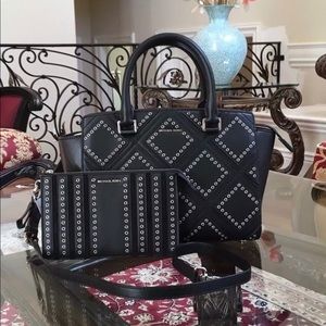 Michael Kors studded Selma handbag&wallet set